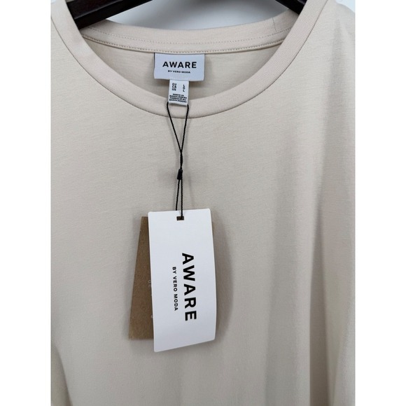 Aware by Vero Moda Birch Beige Sleeveless Midi Dress Size Large VMPLACE - Picture 4 of 9